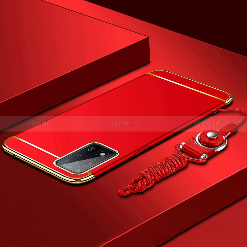 Coque Bumper Luxe Metal et Plastique Etui Housse P01 pour Oppo A93s 5G Rouge Plus