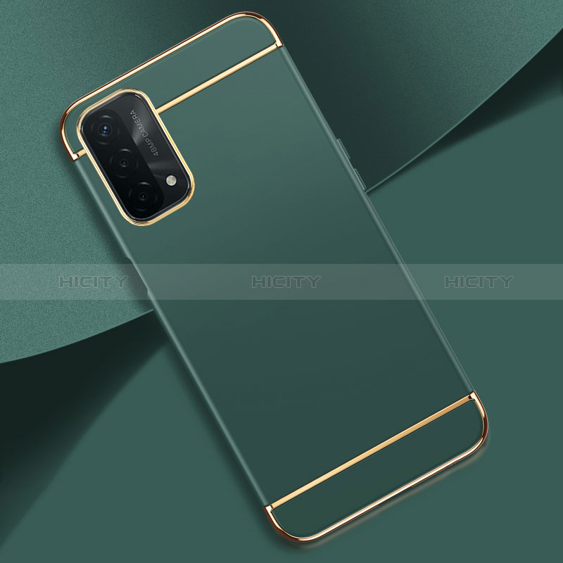 Coque Bumper Luxe Metal et Plastique Etui Housse P02 pour Oppo A74 5G Vert Nuit Plus