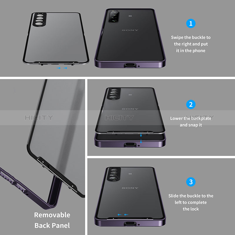 Coque Bumper Luxe Metal et Plastique Etui Housse pour Sony Xperia 10 IV SOG07 Plus