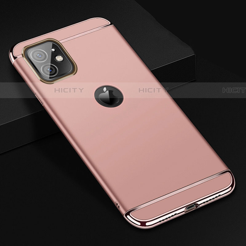 Coque Bumper Luxe Metal et Plastique Etui Housse T01 pour Apple iPhone 11 Or Rose Plus