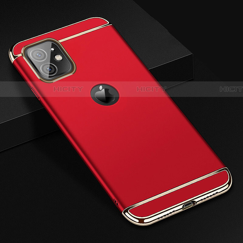 Coque Bumper Luxe Metal et Plastique Etui Housse T01 pour Apple iPhone 11 Rouge Plus