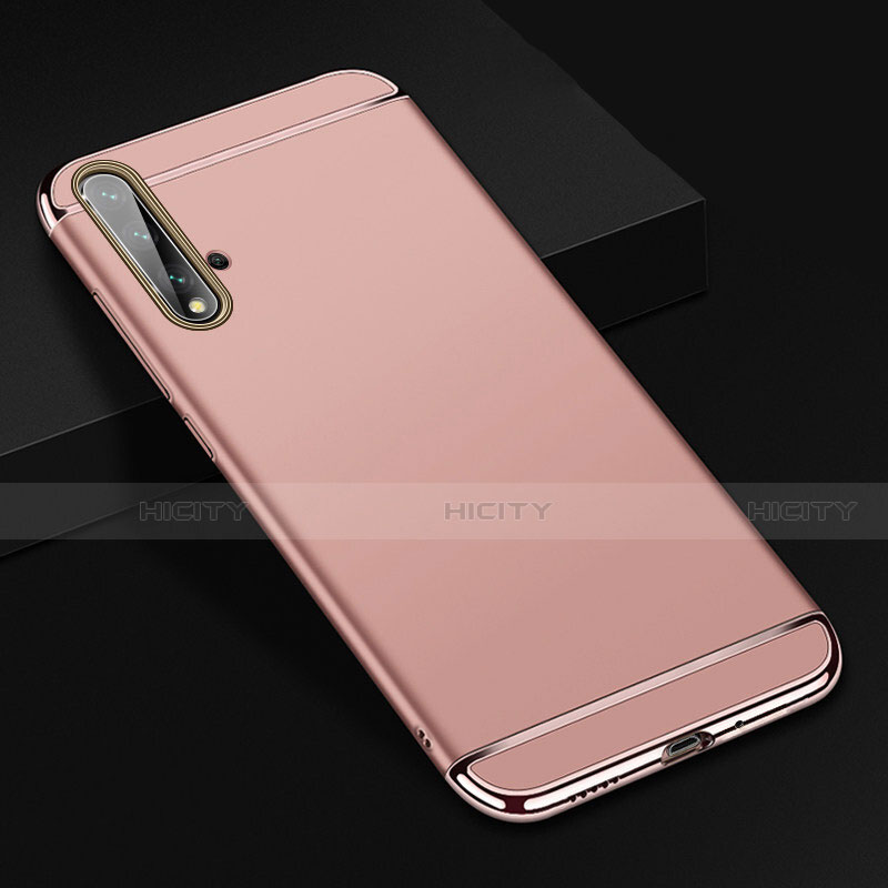 Coque Bumper Luxe Metal et Plastique Etui Housse T01 pour Huawei Nova 5 Or Rose Plus