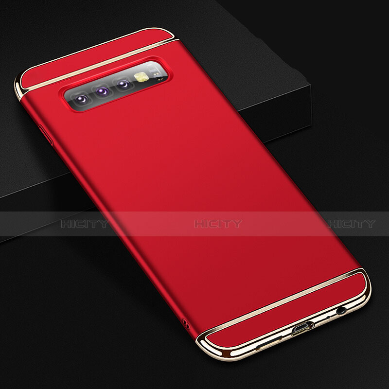 Coque Bumper Luxe Metal et Plastique Etui Housse T01 pour Samsung Galaxy S10 5G Rouge Plus