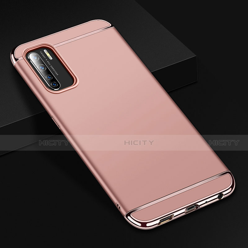 Coque Bumper Luxe Metal et Plastique Etui Housse T02 pour Oppo A91 Or Rose Plus