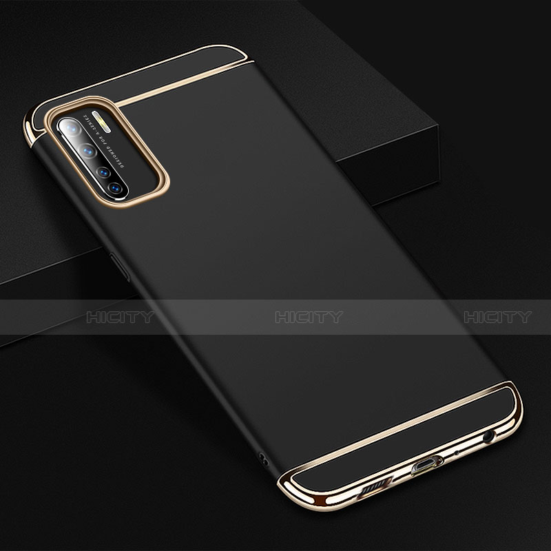 Coque Bumper Luxe Metal et Plastique Etui Housse T02 pour Oppo F15 Noir Plus