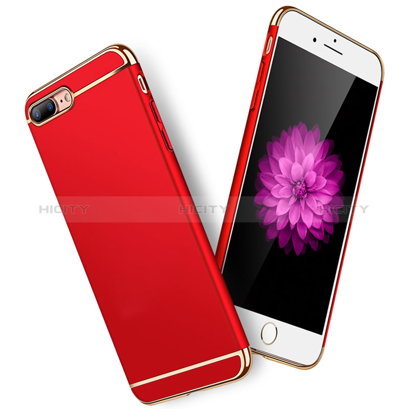 Coque Bumper Luxe Metal et Plastique F01 pour Apple iPhone 8 Plus Rouge Plus