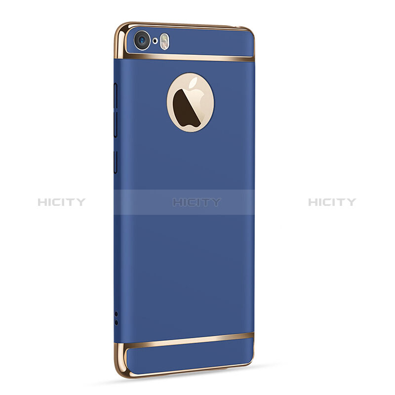 Coque Bumper Luxe Metal et Plastique F02 pour Apple iPhone SE Bleu Plus