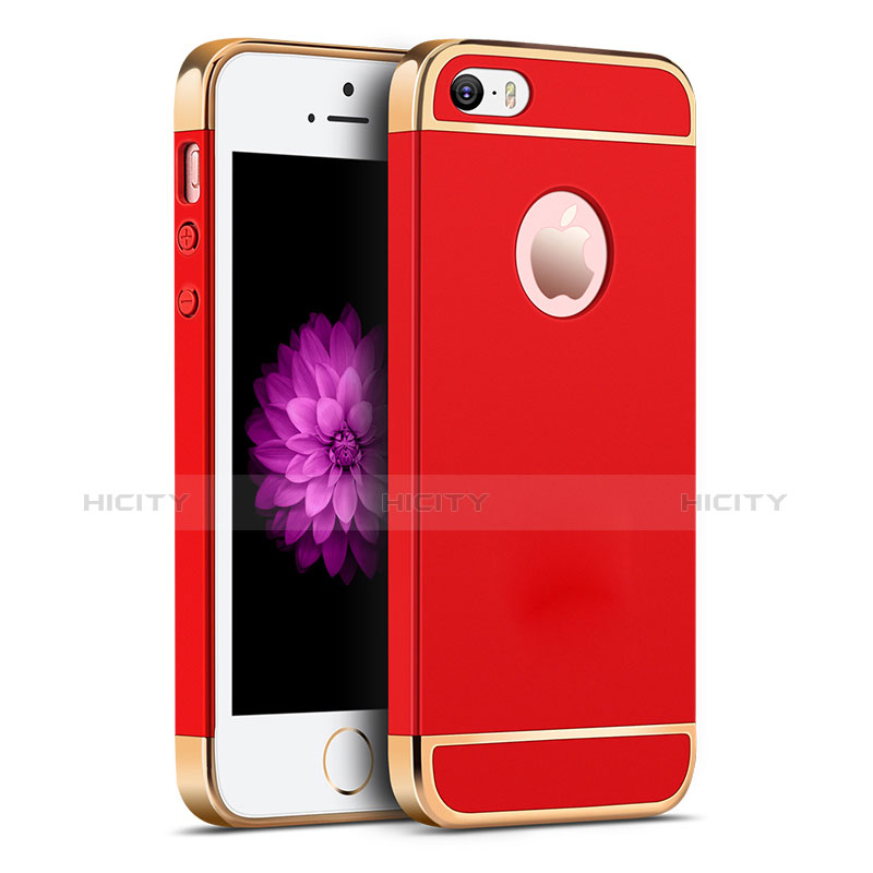 Coque Bumper Luxe Metal et Plastique pour Apple iPhone 5S Rouge Plus