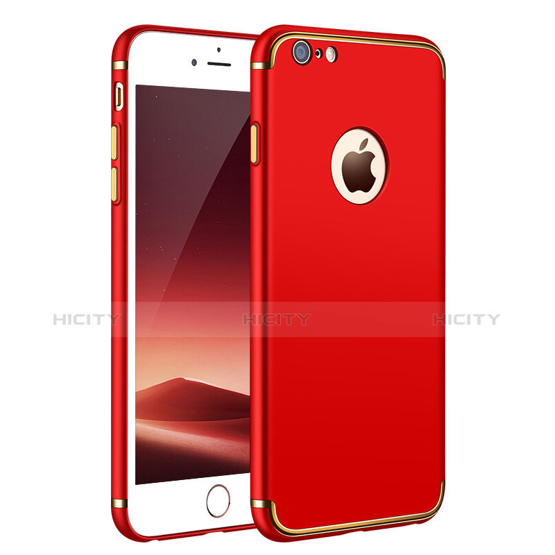 Coque Bumper Luxe Metal et Plastique pour Apple iPhone 6 Plus Rouge Plus