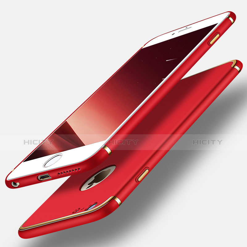 Coque Bumper Luxe Metal et Plastique pour Apple iPhone 6 Plus Rouge Plus