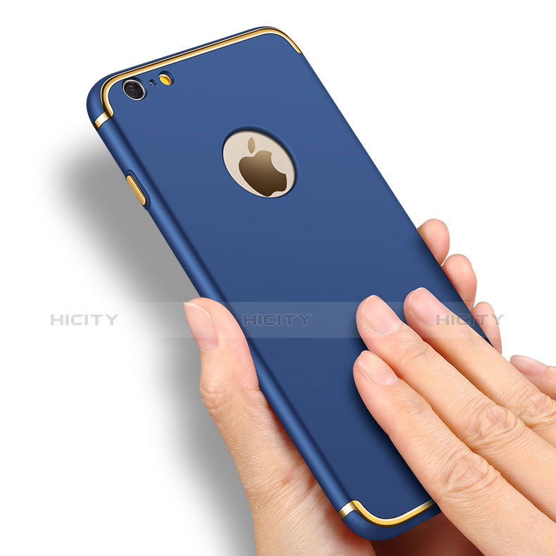 Coque Bumper Luxe Metal et Plastique pour Apple iPhone 6S Plus Bleu Plus