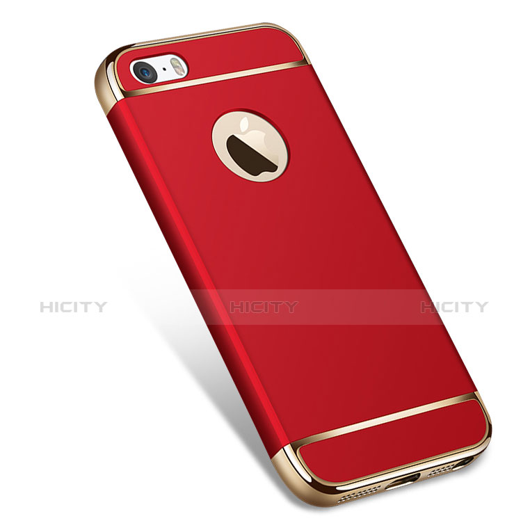 Coque Bumper Luxe Metal et Plastique pour Apple iPhone SE Rouge Plus