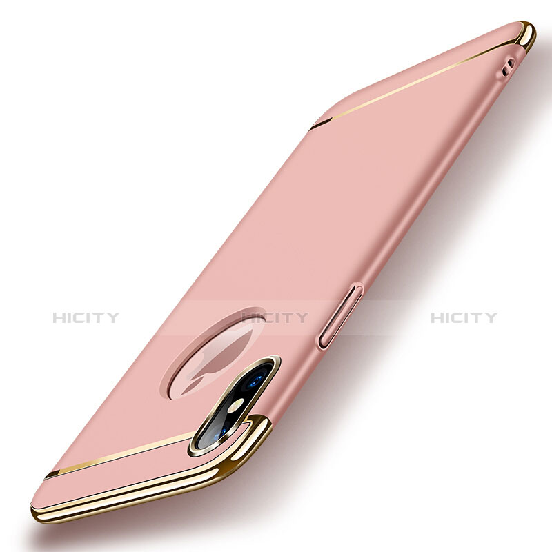 Coque Bumper Luxe Metal et Plastique pour Apple iPhone X Or Rose Plus