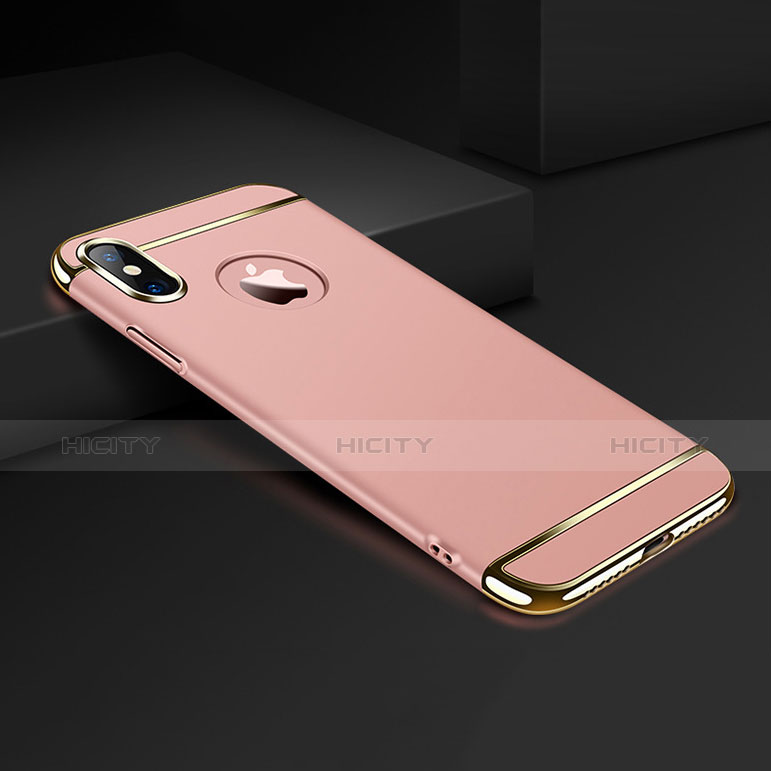 Coque Bumper Luxe Metal et Plastique pour Apple iPhone Xs Or Rose Plus