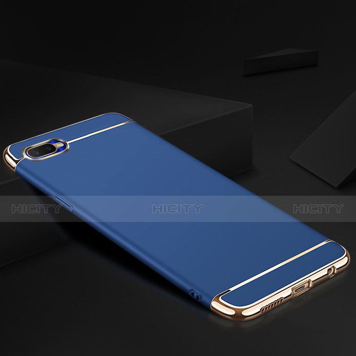 Coque Bumper Luxe Metal et Silicone Etui Housse M02 pour Oppo R15X Bleu Plus