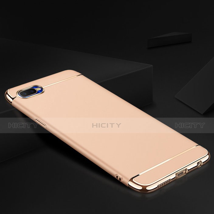 Coque Bumper Luxe Metal et Silicone Etui Housse M02 pour Oppo R15X Or Plus