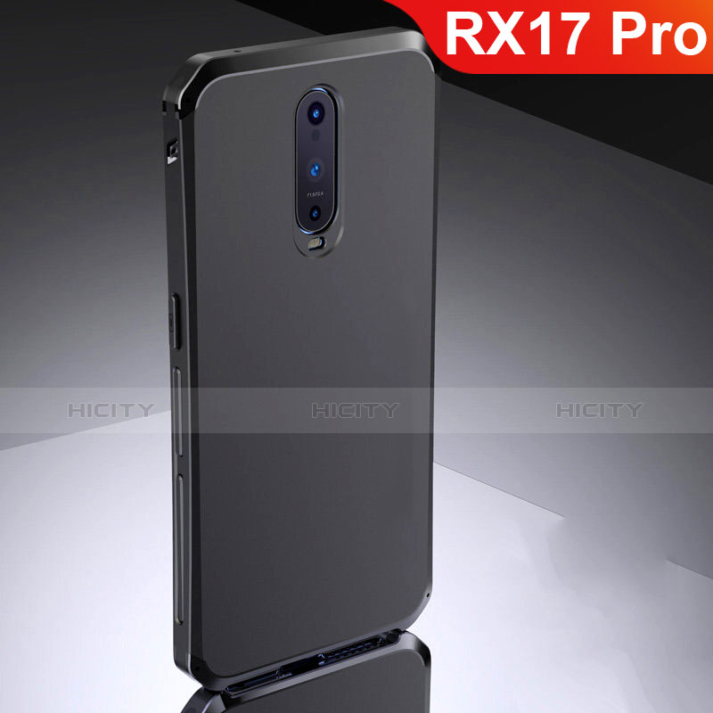 Coque Bumper Luxe Metal et Silicone Etui Housse M02 pour Oppo RX17 Pro Noir Plus