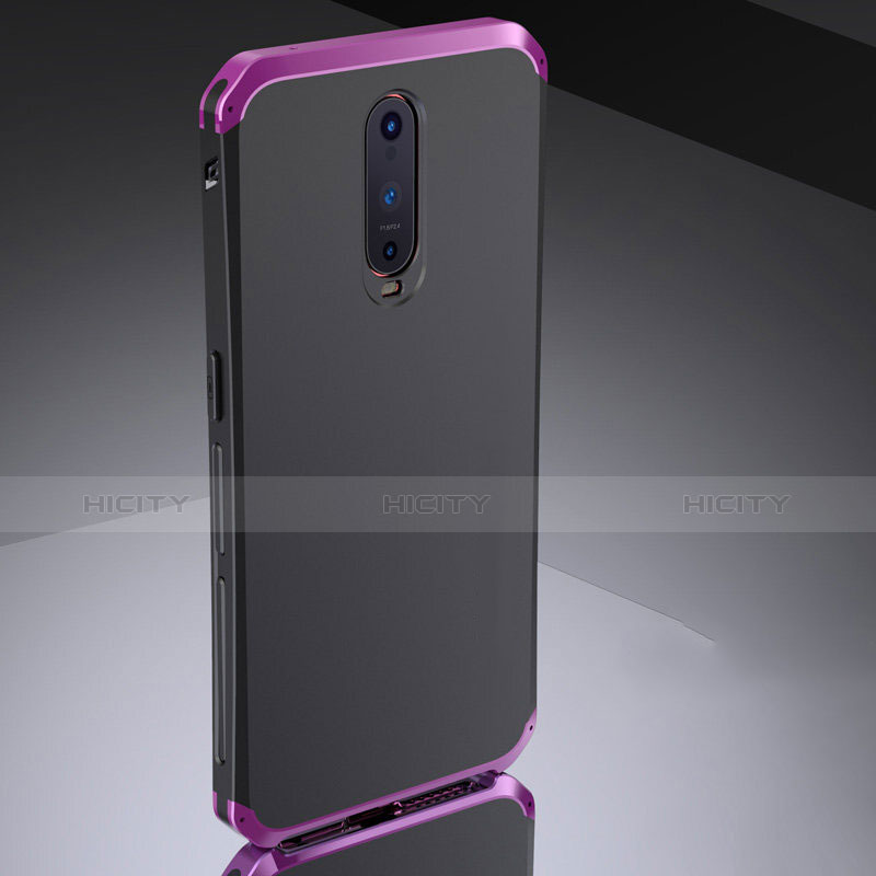 Coque Bumper Luxe Metal et Silicone Etui Housse M02 pour Oppo RX17 Pro Violet Plus