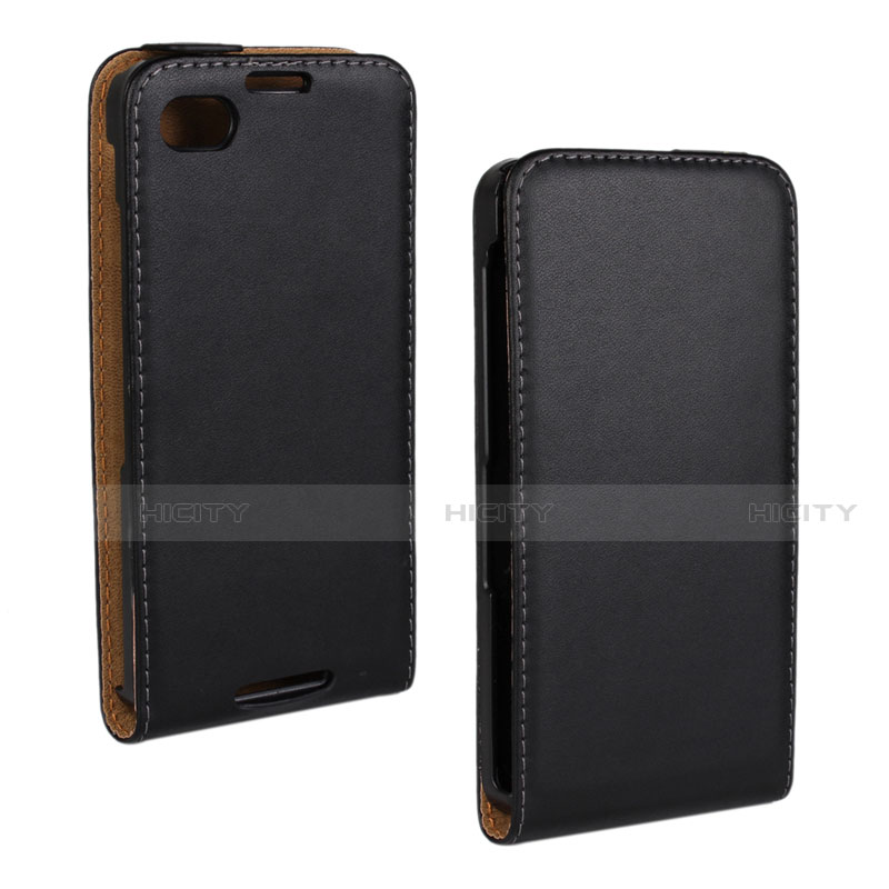 Coque Clapet Portefeuille Cuir pour Blackberry Q10 Noir Plus