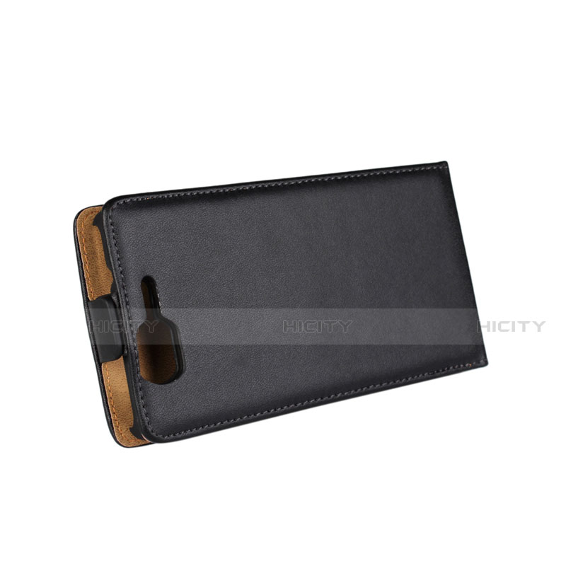 Coque Clapet Portefeuille Cuir pour Wiko Highway Noir Plus