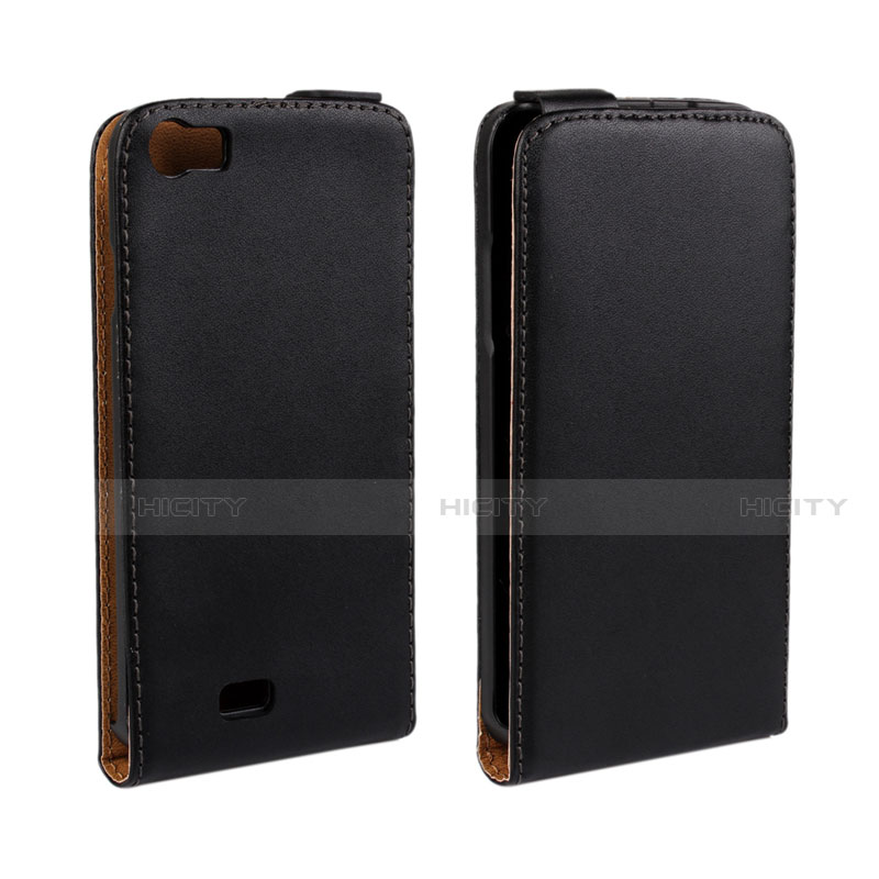 Coque Clapet Portefeuille Cuir pour Wiko Lenny Noir Plus