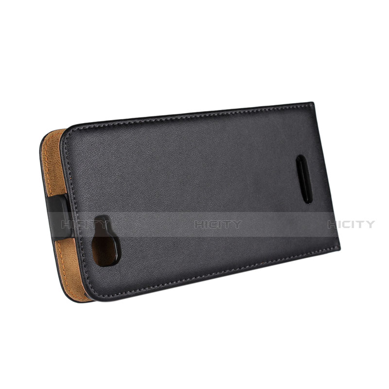 Coque Clapet Portefeuille Cuir pour Wiko Rainbow Noir Plus