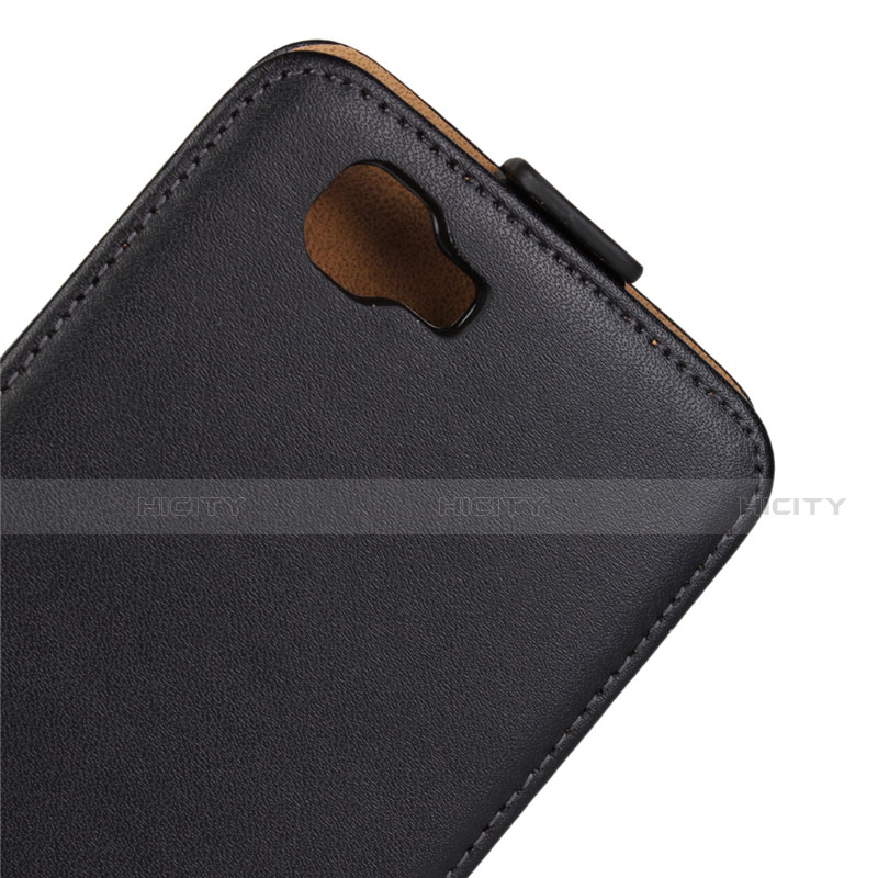 Coque Clapet Portefeuille Cuir pour Wiko Rainbow Noir Plus