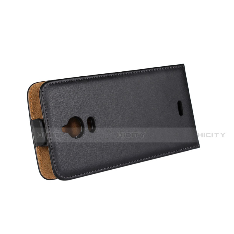 Coque Clapet Portefeuille Cuir pour Wiko Wax Noir Plus