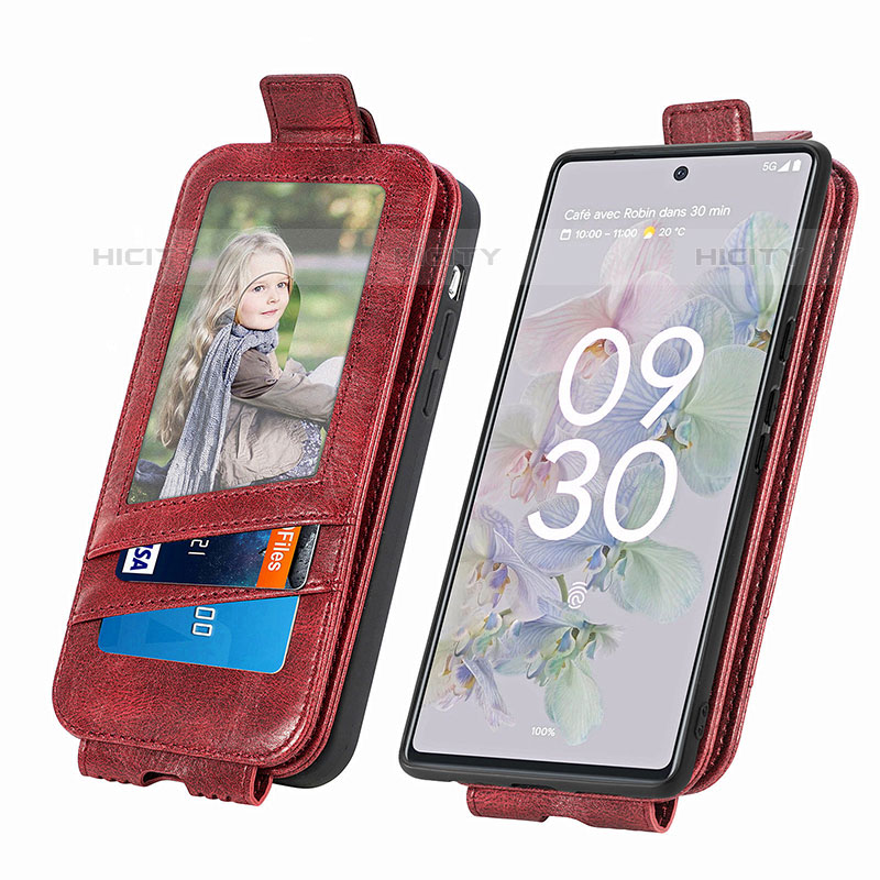 Coque Clapet Portefeuille Cuir S01D pour Google Pixel 6a 5G Plus