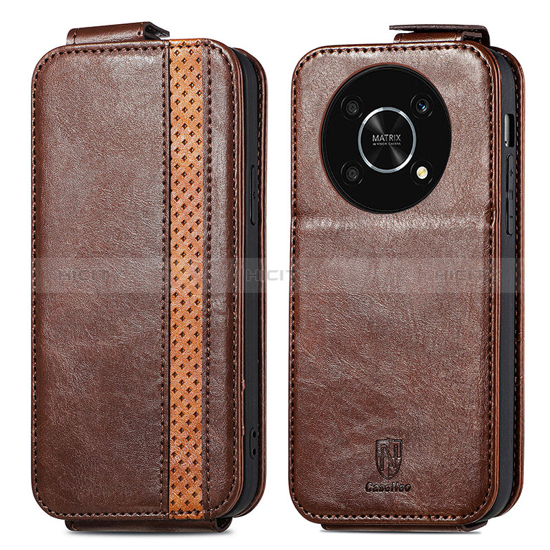 Coque Clapet Portefeuille Cuir S01D pour Huawei Enjoy 50 Pro Marron Plus