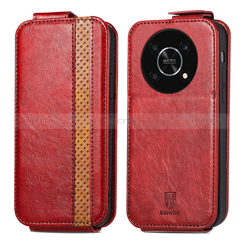 Coque Clapet Portefeuille Cuir S01D pour Huawei Enjoy 50 Pro Rouge Plus