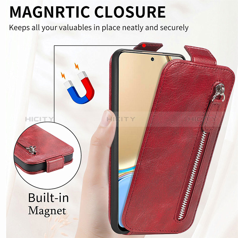 Coque Clapet Portefeuille Cuir S01D pour Huawei Honor Magic4 Lite 5G Plus