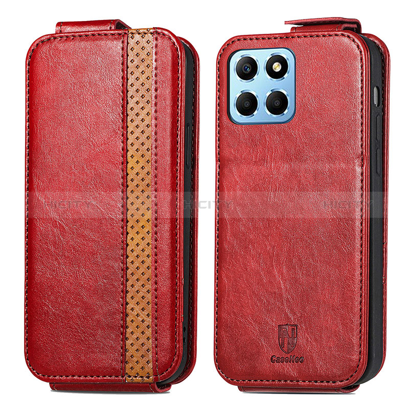 Coque Clapet Portefeuille Cuir S01D pour Huawei Honor X6 5G Rouge Plus