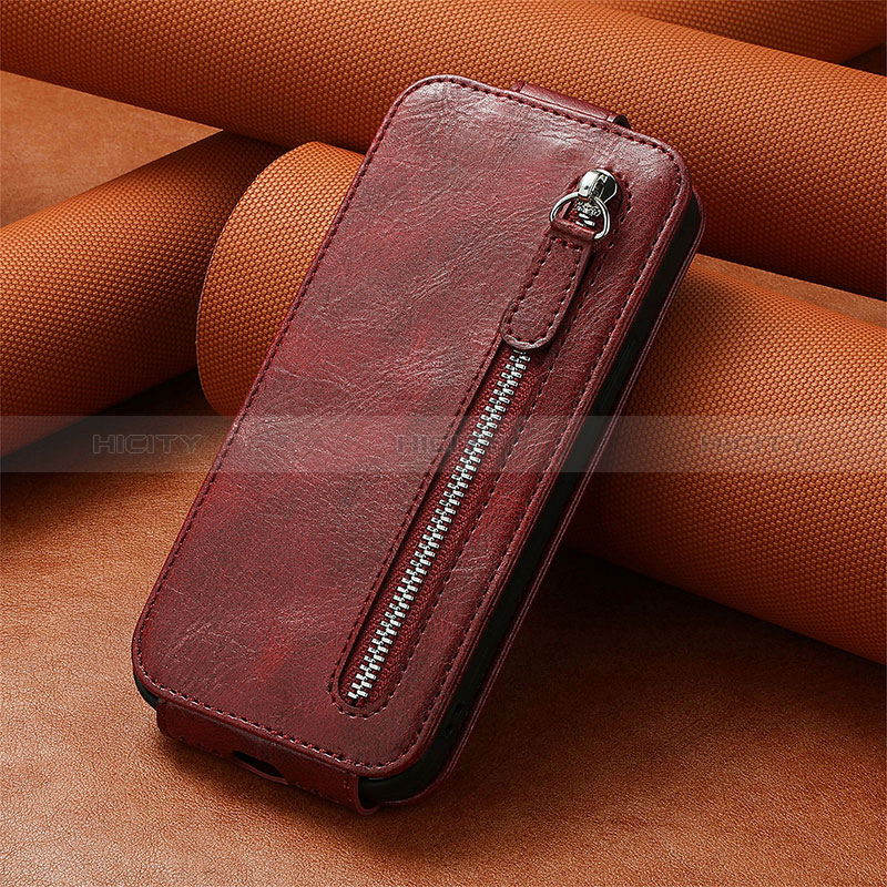 Coque Clapet Portefeuille Cuir S01D pour Huawei Honor X7b Rouge Plus