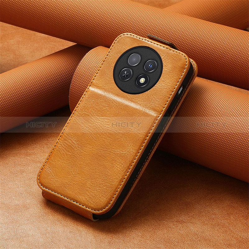 Coque Clapet Portefeuille Cuir S01D pour Huawei Nova Y91 Marron Plus