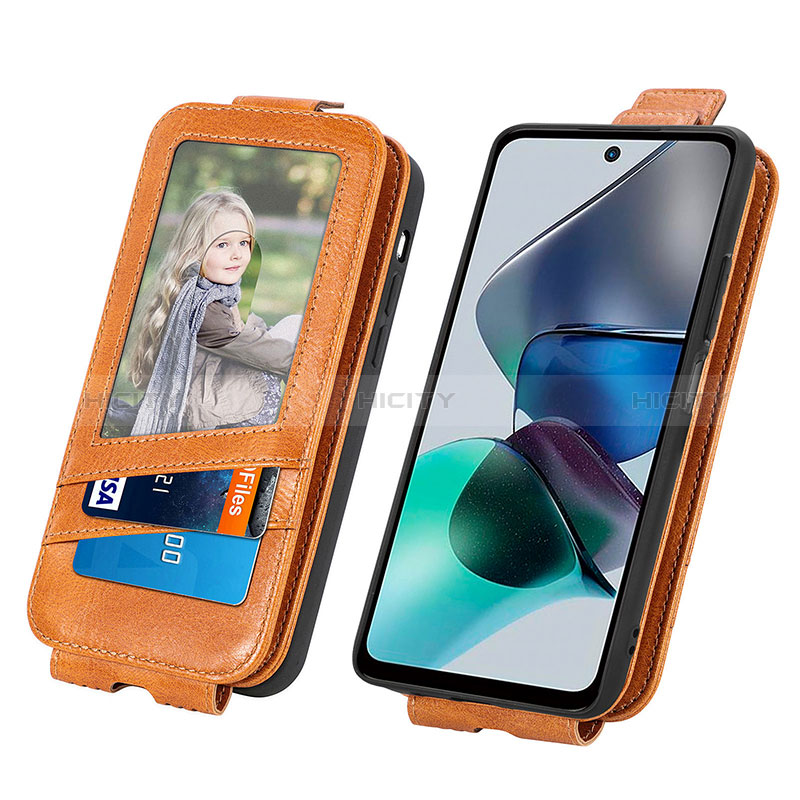 Coque Clapet Portefeuille Cuir S01D pour Motorola Moto G13 Plus