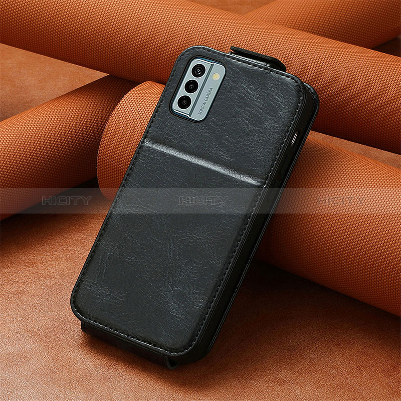 Coque Clapet Portefeuille Cuir S01D pour Nokia G22 Noir Plus