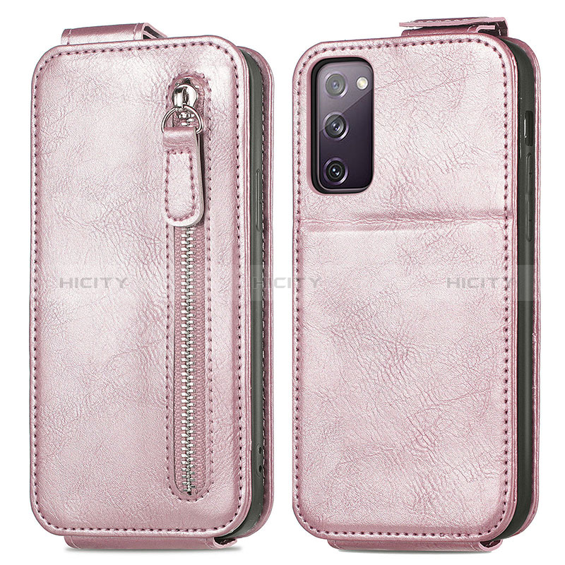 Coque Clapet Portefeuille Cuir S01D pour Samsung Galaxy S20 FE 5G Or Rose Plus