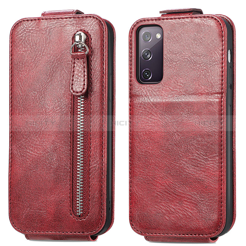 Coque Clapet Portefeuille Cuir S01D pour Samsung Galaxy S20 FE 5G Rouge Plus