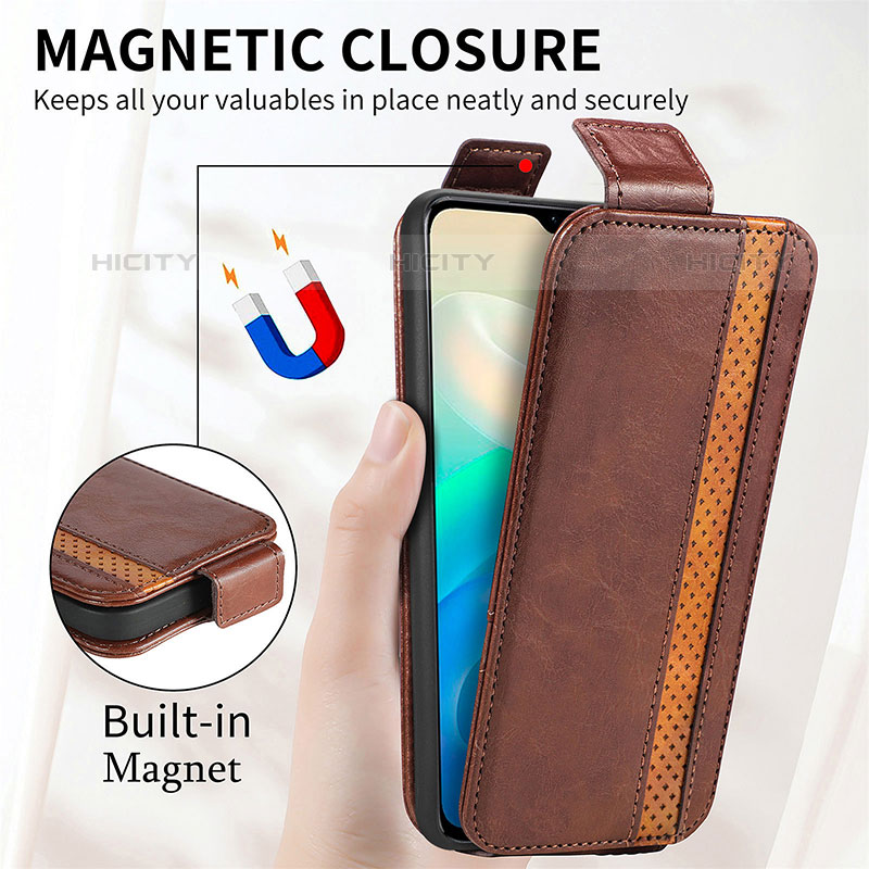 Coque Clapet Portefeuille Cuir S01D pour Vivo iQOO Z6 Lite 5G Plus