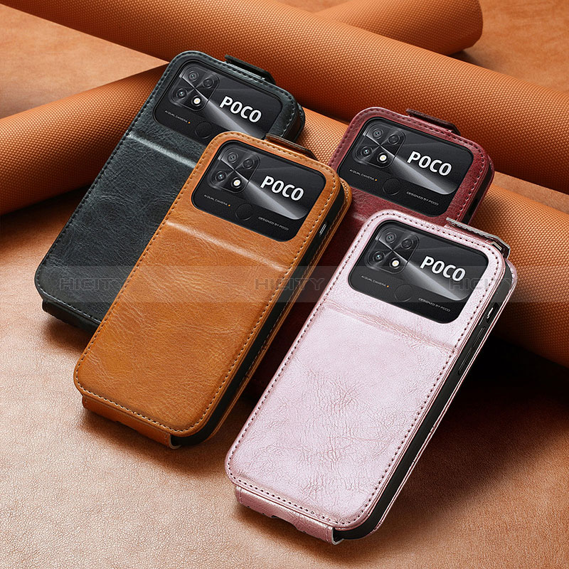 Coque Clapet Portefeuille Cuir S01D pour Xiaomi Poco C40 Plus