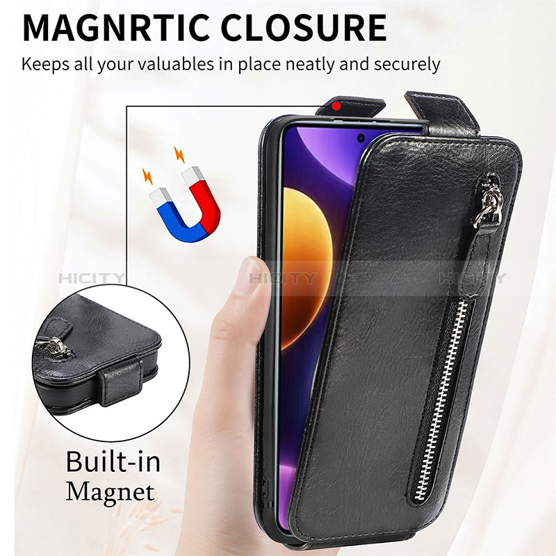 Coque Clapet Portefeuille Cuir S01D pour Xiaomi Poco F5 5G Plus