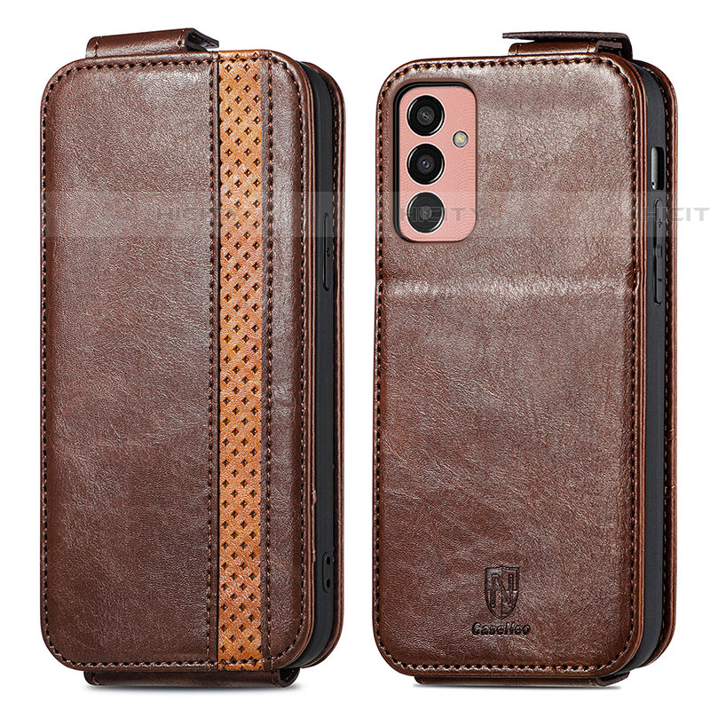 Coque Clapet Portefeuille Cuir S02D pour Samsung Galaxy F13 4G Marron Plus