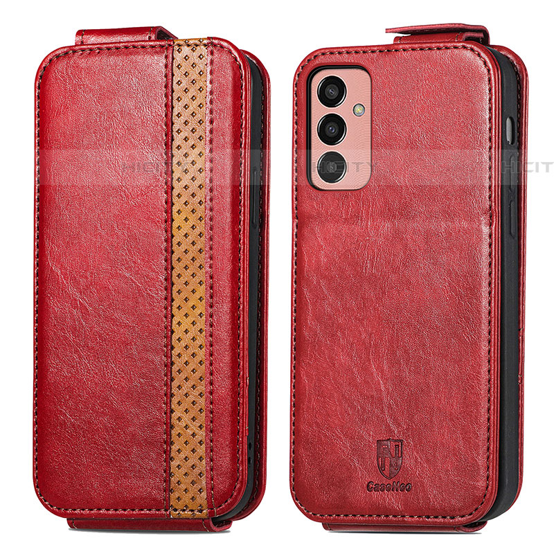 Coque Clapet Portefeuille Cuir S02D pour Samsung Galaxy F13 4G Rouge Plus