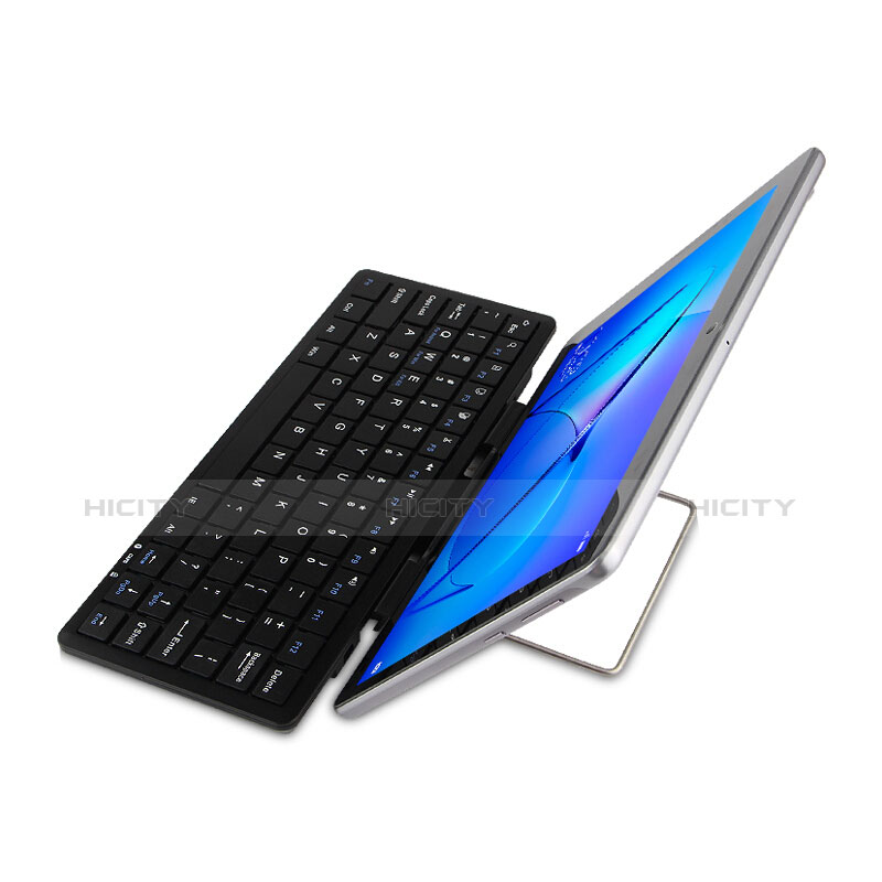 Coque Clapet Portefeuille Livre Cuir avec Clavier L01 pour Huawei MediaPad M5 10.8 Noir Plus