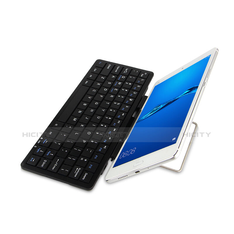 Coque Clapet Portefeuille Livre Cuir avec Clavier L01 pour Huawei MediaPad M5 10.8 Noir Plus