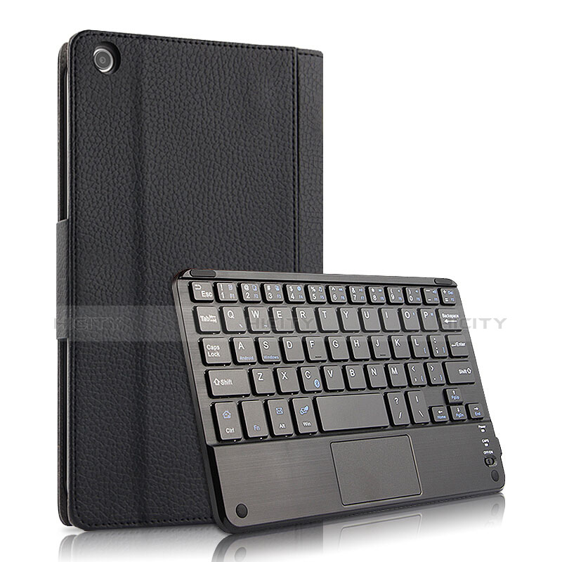 Coque Clapet Portefeuille Livre Cuir avec Clavier L02 pour Huawei MediaPad M3 Lite 10.1 BAH-W09 Noir Plus