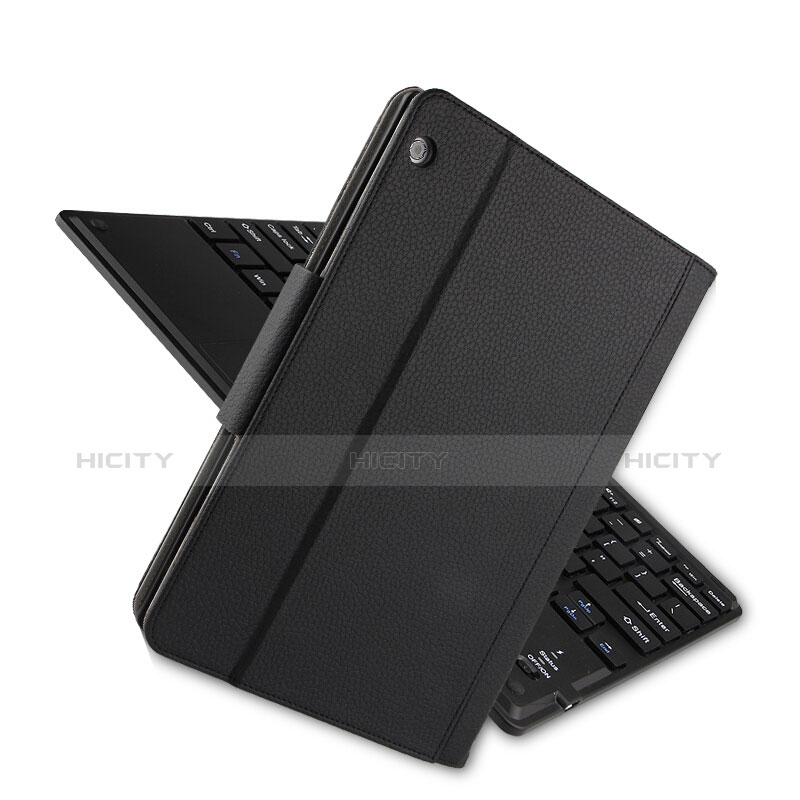 Coque Clapet Portefeuille Livre Cuir avec Clavier pour Huawei MediaPad M3 Lite 10.1 BAH-W09 Noir Plus