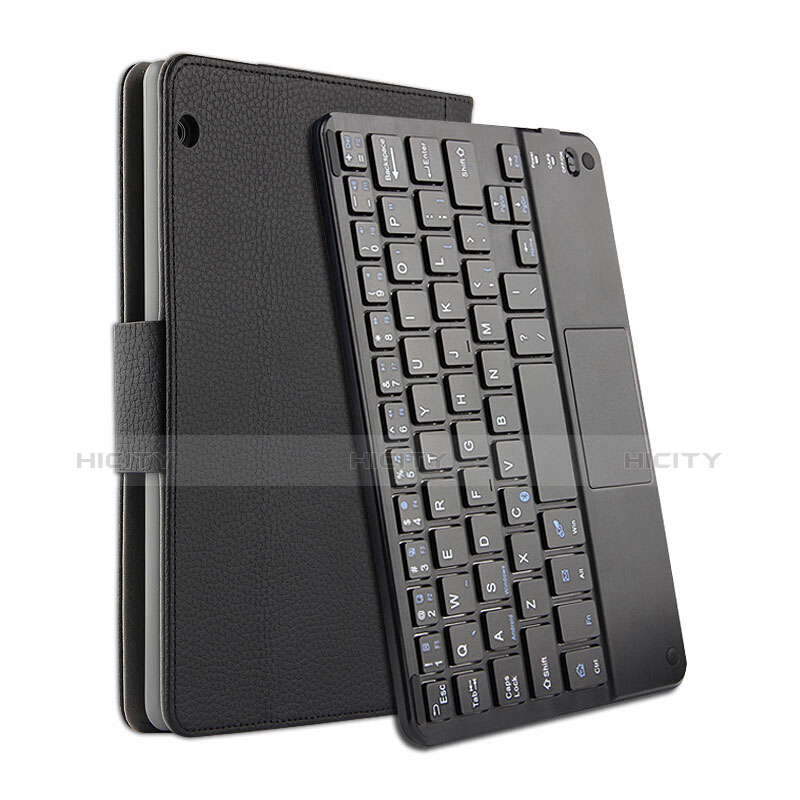 Coque Clapet Portefeuille Livre Cuir avec Clavier pour Huawei MediaPad T3 10 AGS-L09 AGS-W09 Noir Plus