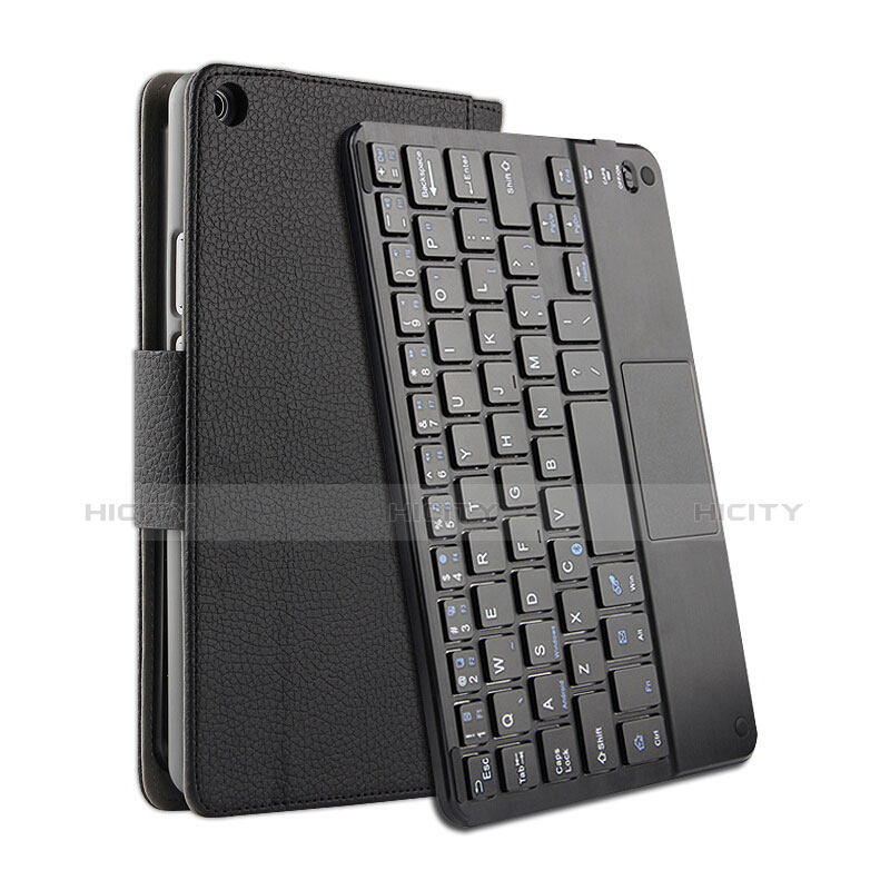 Coque Clapet Portefeuille Livre Cuir avec Clavier pour Huawei MediaPad T3 8.0 KOB-W09 KOB-L09 Noir Plus